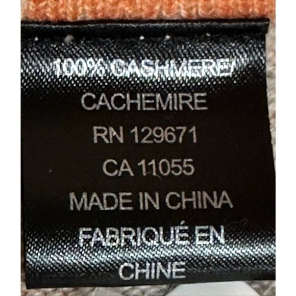 Ensea 100% Cashmere Short in Orange & Cream NWT Size Small - Picture 4 of 4